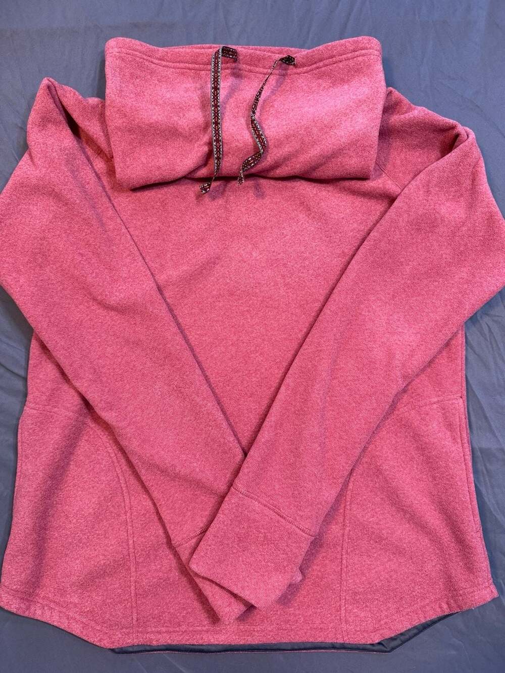 Sherpa Adventure Gear Women’s L Red Heather Fleece Cowl Neck Pullover Nepal